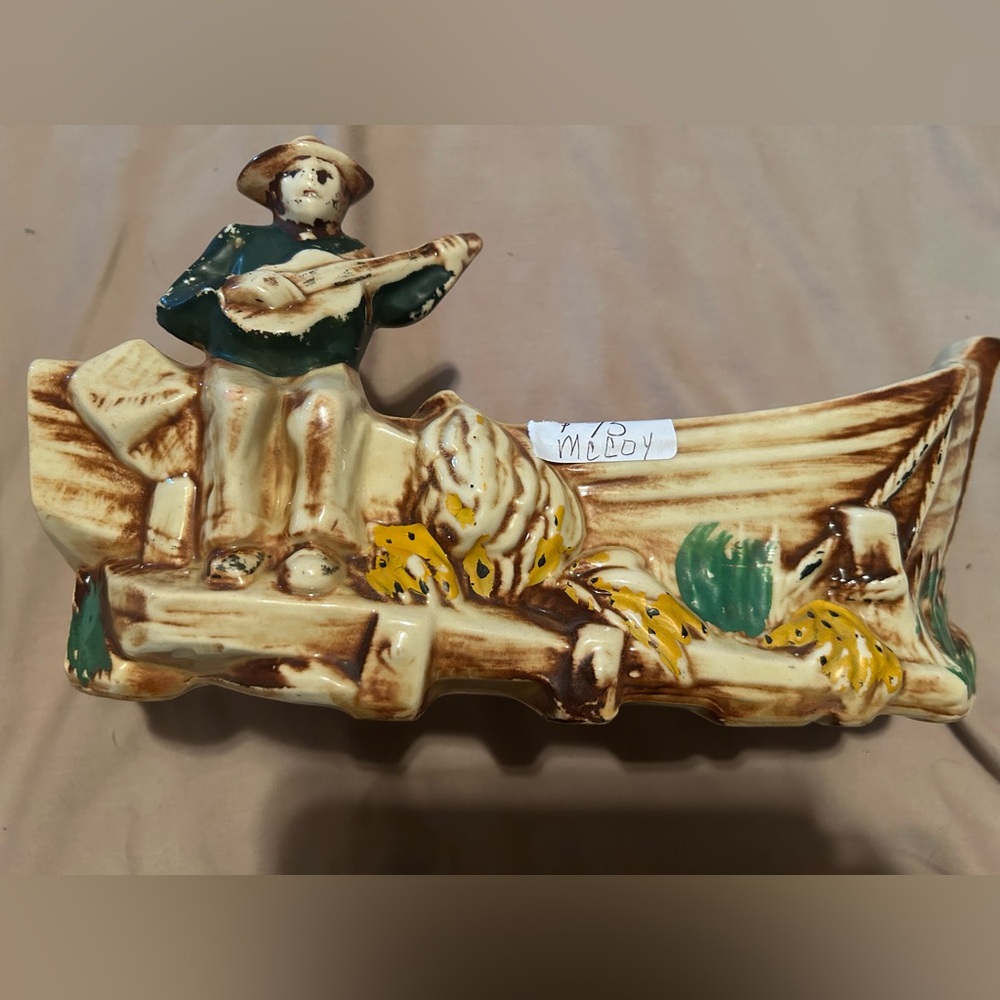 Rare Vintage 1950'S McCoy Calypso Guitar Player Banana Boat Planter